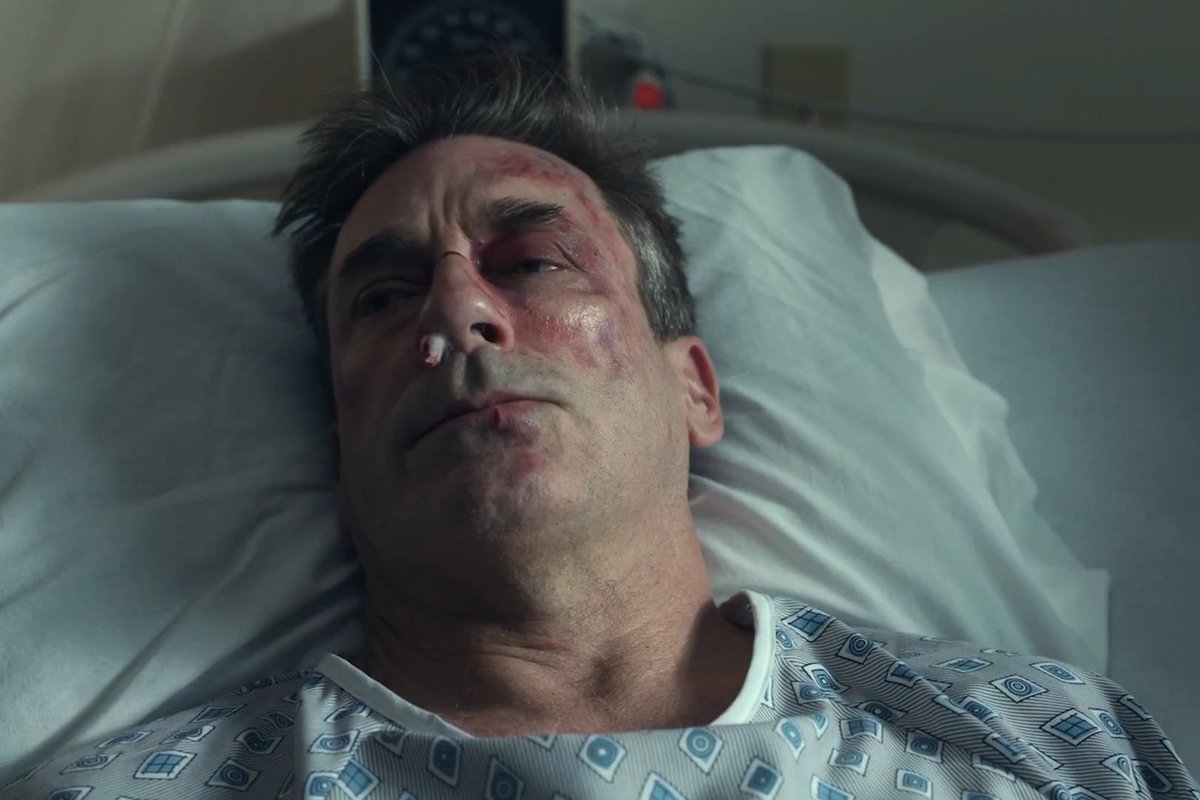 Bedside manner, meet bedside interrogation. #YourFriendsAndNeighbors — Now Streaming