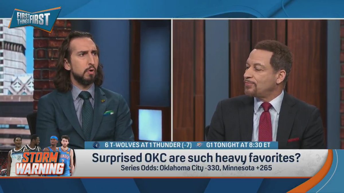 .nick wright has a confession to make about the Thunder: “I think Oklahoma City’s the best team, I think they’ll beat everybody, I hope they lose this round.”