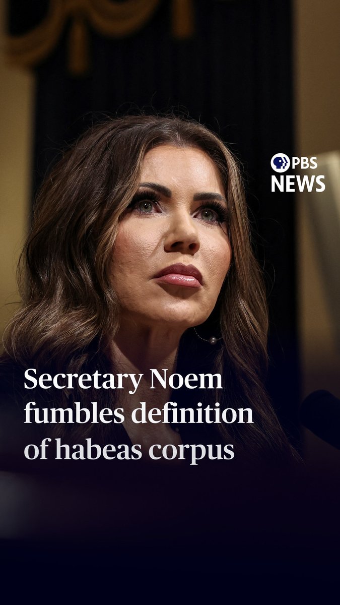 Homeland Security Secretary Kristi Noem stumbled Tuesday when asked to define habeas corpus, the constitutionally protected right to unlawful detention. During testimony before the Senate homeland security committee, Noem defined habeas corpus as “a constitutional right that the president has to be able to remove people from this country.” “No, let me stop you, ma’am … That’s incorrect,” Sen. Maggie Hassan, D-N.H., interjected. Hassan had asked Noem to define habeas corpus following reports that the White House was considering suspending this right. “Habeas corpus is the legal principle that requires that the government provide a public reason for detaining and imprisoning people. If not for that protection, the government could simply arrest people, including American citizens, and hold them indefinitely for no reason,” Hassan said. “Habeas corpus is the foundational right that separates free societies like America from police states like North Korea. As a senator from the 'Live Free or Die' state, this matters a lot to me and my constituents, and to all Americans.” Hassan asked Noem whether she supports the protection habeas corpus provides. “I support habeas corpus. I also recognize that the president of the United States has the authority under the constitution to decide whether it should be suspended or not,” Noem said. Hassan said that habeas corpus has never been suspended without approval from Congress; President Abraham Lincoln received retroactive approval, she noted. “If the president tries to suspend habeas corpus and a federal court reverses the president’s order, will you comply with the court order and uphold habeas corpus or will you follow the president’s directive?” Hassan asked. “We are following all federal court orders,” Noem said.