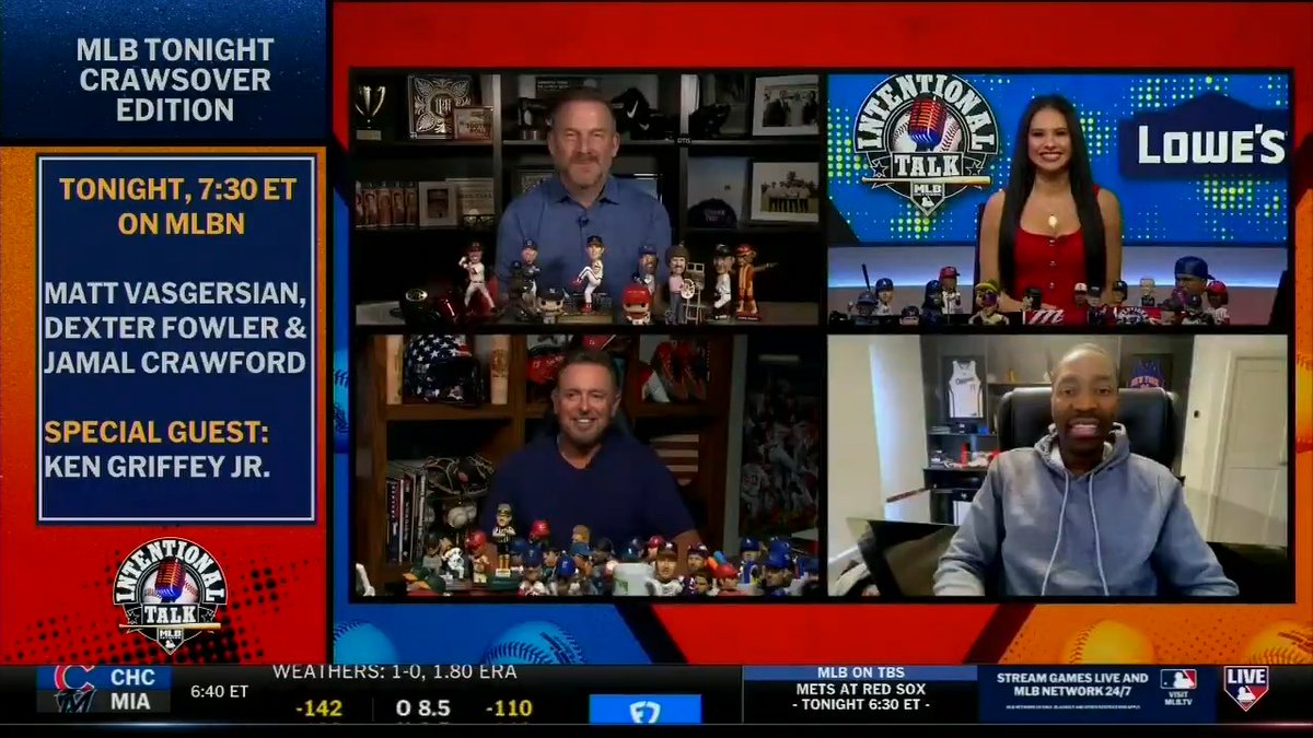 "Talking to my boy, watching the game, cracking jokes, having guests on... we had so much fun, we said let's go MLB." 🏁 Jamal Crawford is bringing his game to MLB Tonight, with the "Crawsover Edition" with dexfowler.eth! RyanDempster | Siera Santos | Kevin Millar