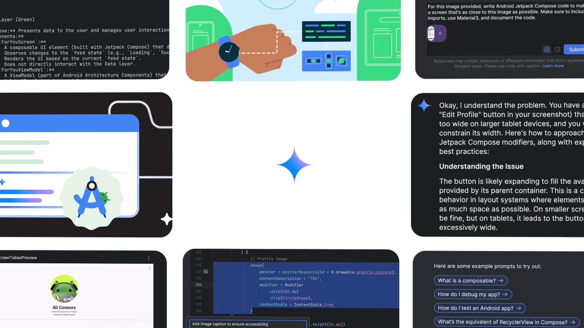 👀 Live demo: Gemini in Android Studio → Follow along with the #GoogleIO developer keynote as Diana and Florina demo two new features in Android Studio: the version update and Journeys agents.