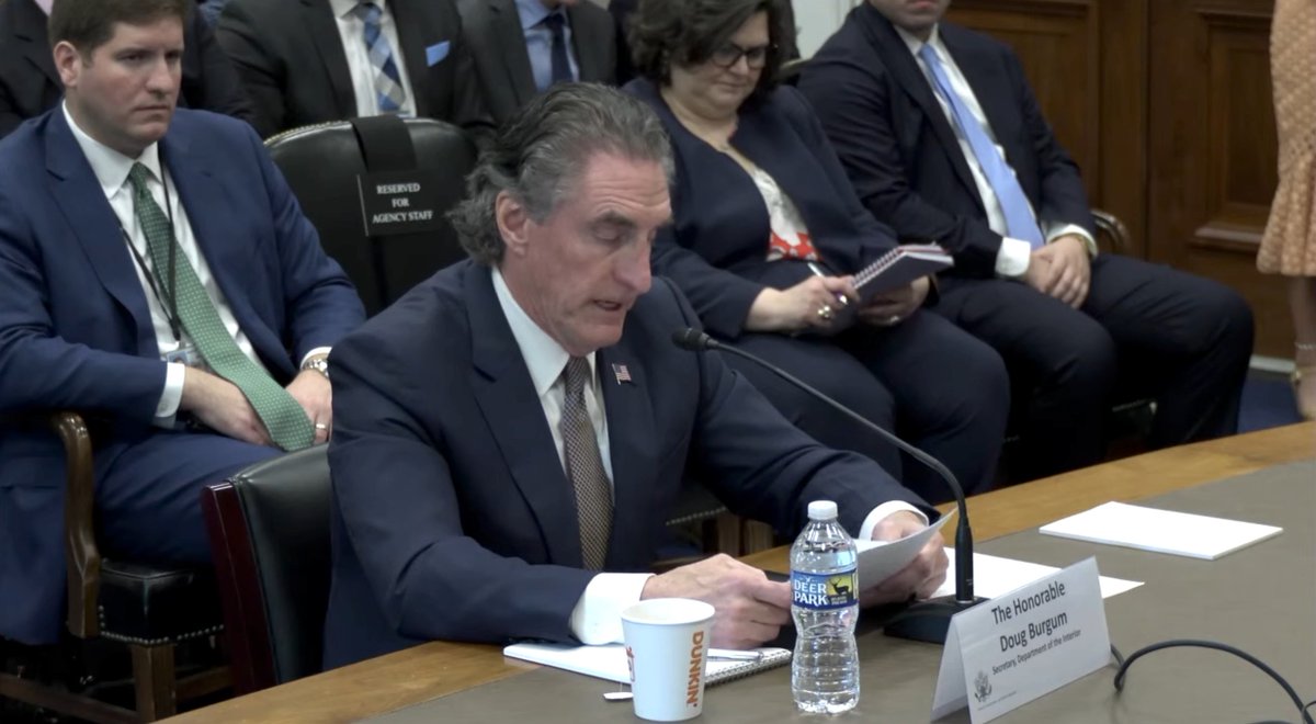Interior Sec Doug Burgum appeared at a House hearing this morning while the Trump admin prepares radical plans to sell off public lands. He wants to let his billionaire buddies in the oil, gas &amp; mining industries exploit our national parks. This is a disaster for the planet.