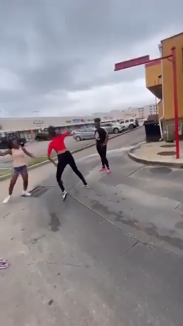 Her ass started fighting the air😭😂