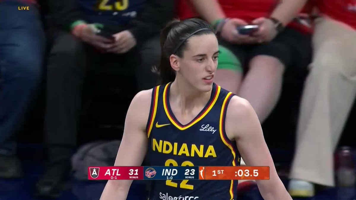 Caitlin Clark with a DEEP rainbow three 👌