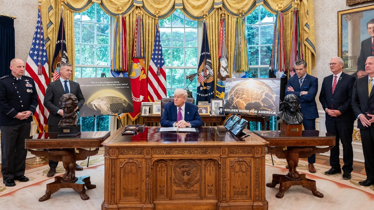 President Trump announced the Golden Dome missile defense shield to protect the homeland from advanced missile threats. Included in the One, Big, Beautiful Bill, this project aims to ensure American security. Congress must pass the bill and send it to the President’s desk.