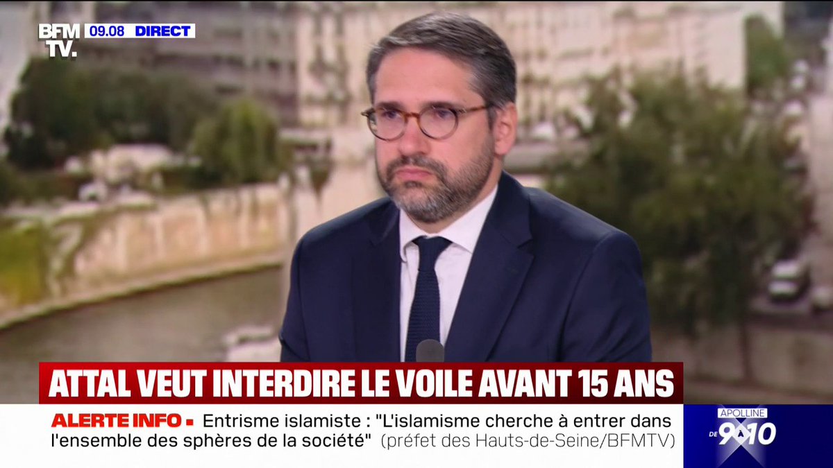 💬 "C'est une faille ouverte à celles et ceux qui portent un projet islamiste" Le préfet des Hauts-de-Seine évoque les publicités de Nike mettant en avant les Hijabeuses et le port du voile dans le sport