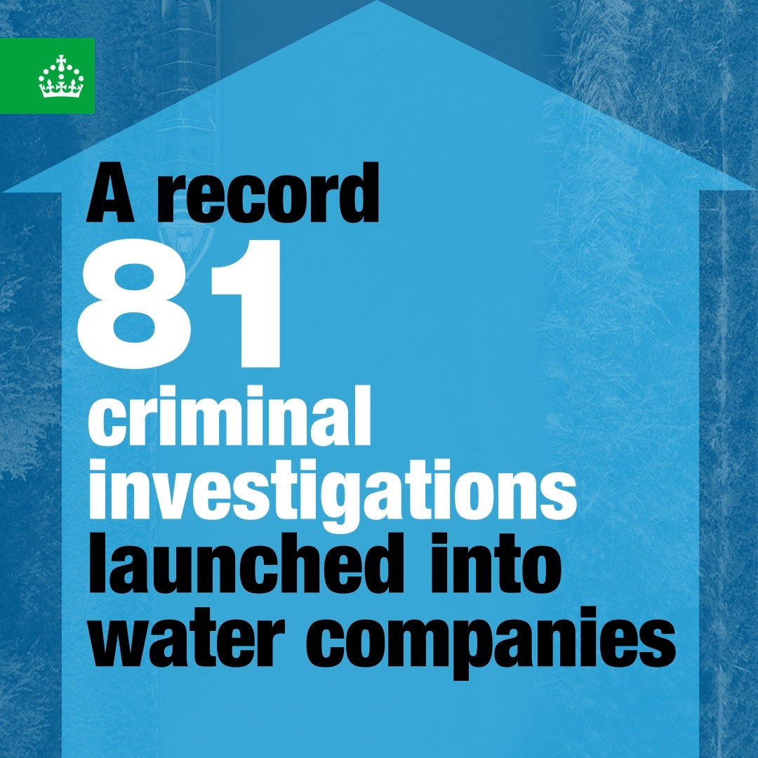 BREAKING: 81 criminal investigations launched into water companies under Government crackdown🚨 Read more: