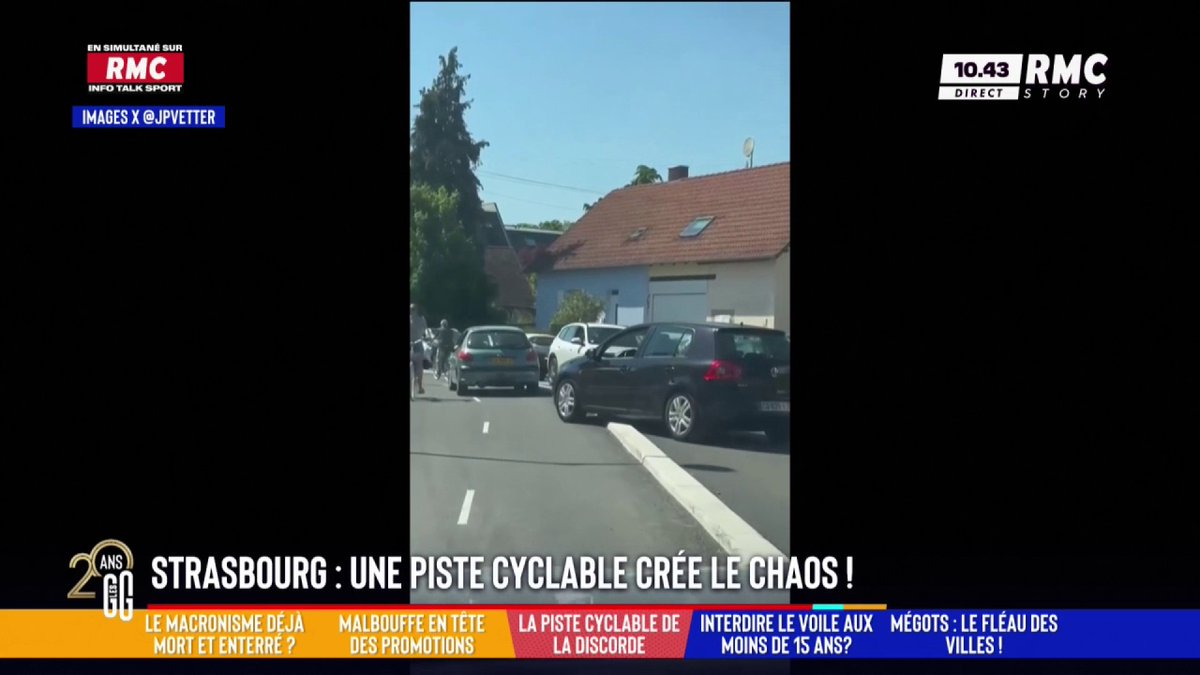 🚴 Strasbourg : une piste cyclable de 900 000 € crée le chaos ! 🗣️ Le coup de gueule de Didier Giraud : "C'est tous les mêmes tonneaux, Grenoble, Strasbourg, Bordeaux, Lyon : 'Rendons la ville aux cyclistes, et on s'en fout si les bagnoles ne peuvent plus circuler'." #GGRMC