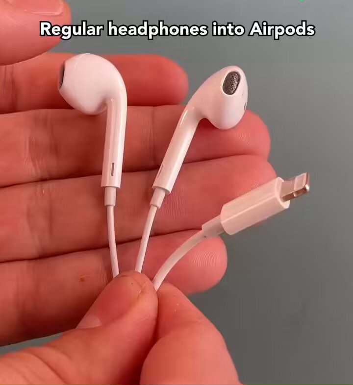 Turn regular headphones to AirPods 💡