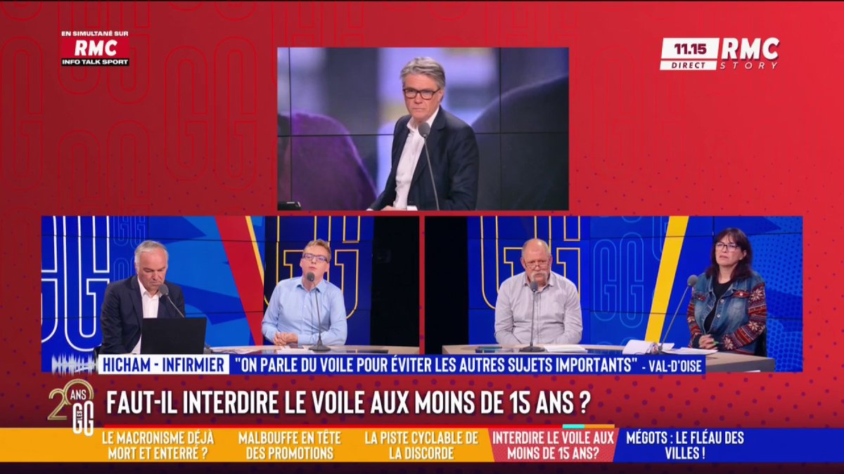 🧕 Faut-il interdire le voile au moins de 15 ans ? 📞 Le coup de gueule d'Hicham, au 3216 : "L'islam, c'est la carte UNO qu'on sort quand les problèmes en France ne sont pas résolus. J'en ai ras-le-bol, matin, midi et soir on parle de l'Algérie, des musulmans et du voile. Merde laissez-nous tranquilles." #GGRMC