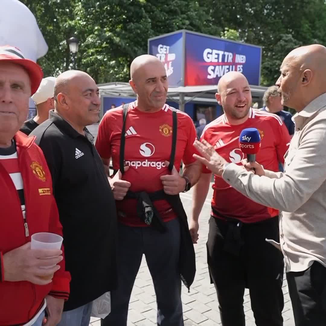 "There's only going to be one team in it" 🏆 Dharmesh Sheth is in Bilbao speaking to fans ahead of the Europa League final between Tottenham Hotspur and Manchester United.