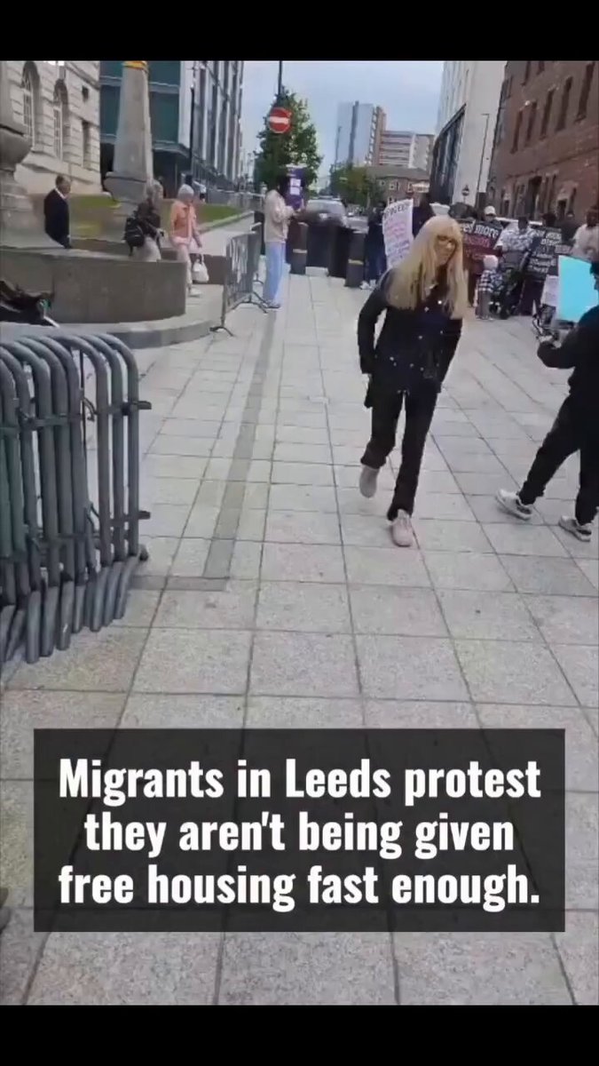 Meanwhile in Leeds, England Migrants protest outside Council that they are not being given houses fast enough.
