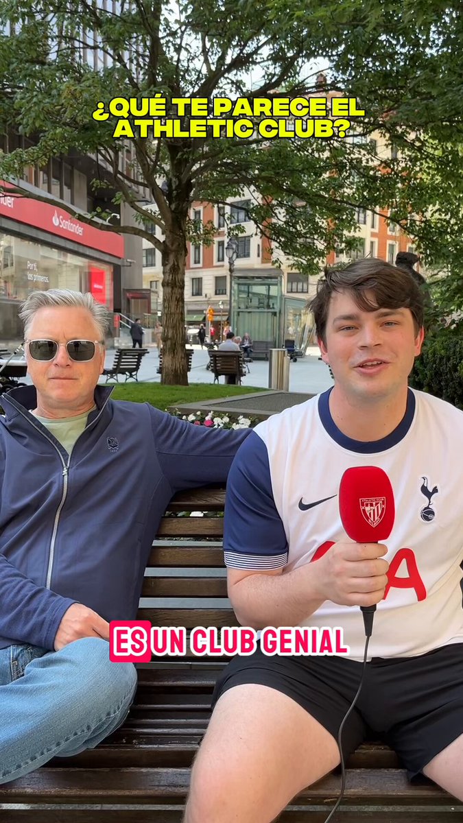 ♥🤍 Bilbao calienta motores para la final de la UEFA Europa League de esta noche en San Mamés. 🎙 Hemos preguntado a los aficionados de Tottenham Hotspur y Manchester United sobre el Athletic Club y La Catedral. #UniqueInTheWorld 🦁