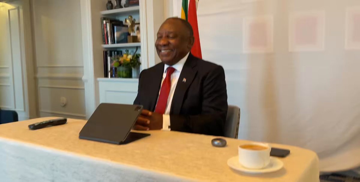 President Cyril Ramaphosa 🇿🇦 is attending the 2025 Budget Speech virtually from Washington D.C. in the United States of America where he is on a working visit. The President is scheduled to meet with President Donald Trump later today. #Budget2025 #AWorkingNation 🇿🇦