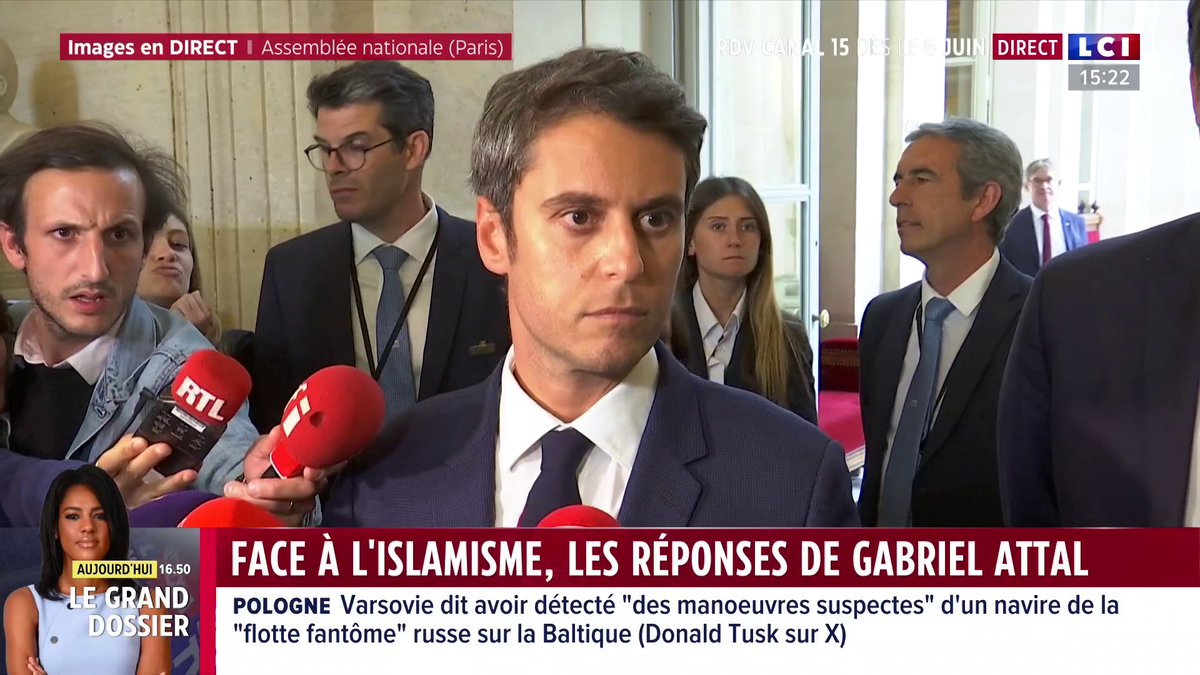 🗣️ Le rapport sur les Frères musulmans est "édifiant" estime Gabriel Attal : "une forme de claque pour tous ceux qui défendent la République, ses principes et ses valeurs"