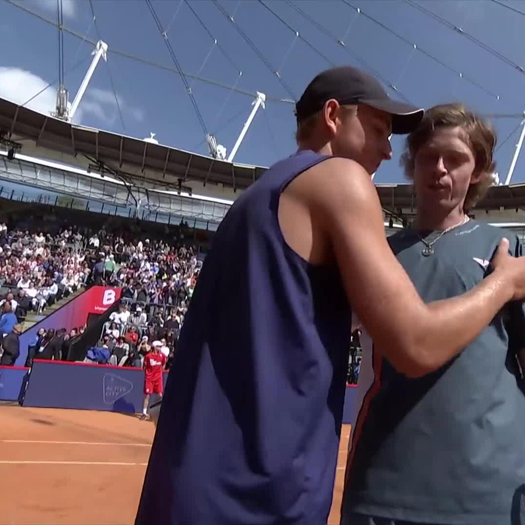 Rublo passes the test โ Andrey Rublev fights off a valiant effort from 17 y/o wild card Engel 6-3 7-5 (saving a set point) to reach the quarter-finals in Hamburg! Bitpanda Hamburg Open