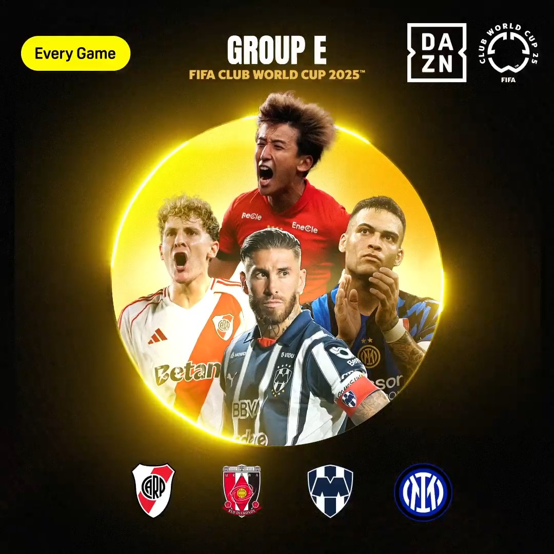 Con ustedes, el Grupo E del #FIFACWC. 🇦🇷 River Plate 🇯🇵 Urawa Red Diamonds 🇲🇽 Rayados 🇮🇹 Inter