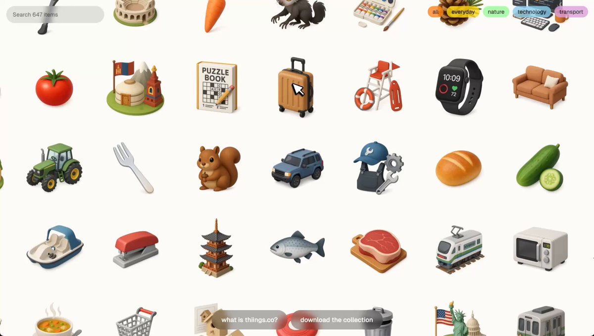 You can now download to the entire Thiings Collection for $29 This is lifetime access, which means you'll get continued access to the 100+ new icons that will be released every month. Downloading individual icons is still free. Enjoy!