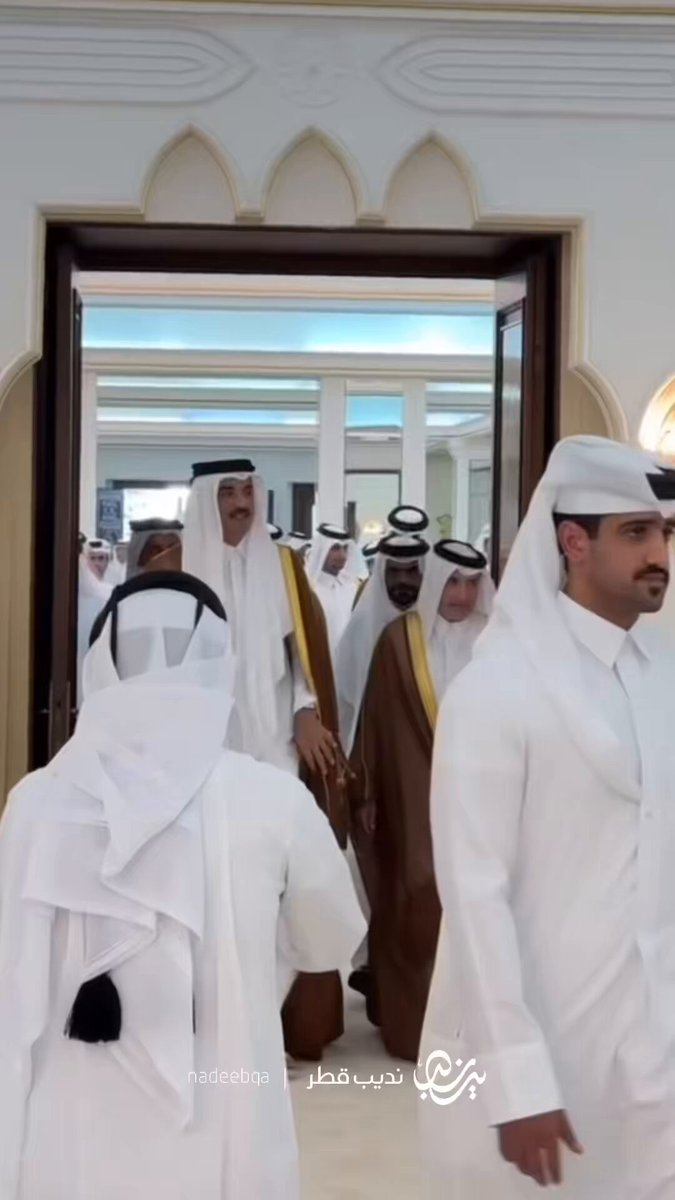سموّ الأمير تميم بن حمد حفظه الله ورعاه في حفل زواج الشيخ خليفة بن محمد بن خليفة بن حمد آل ثاني #نديب_قطر | #قطر 🇶🇦