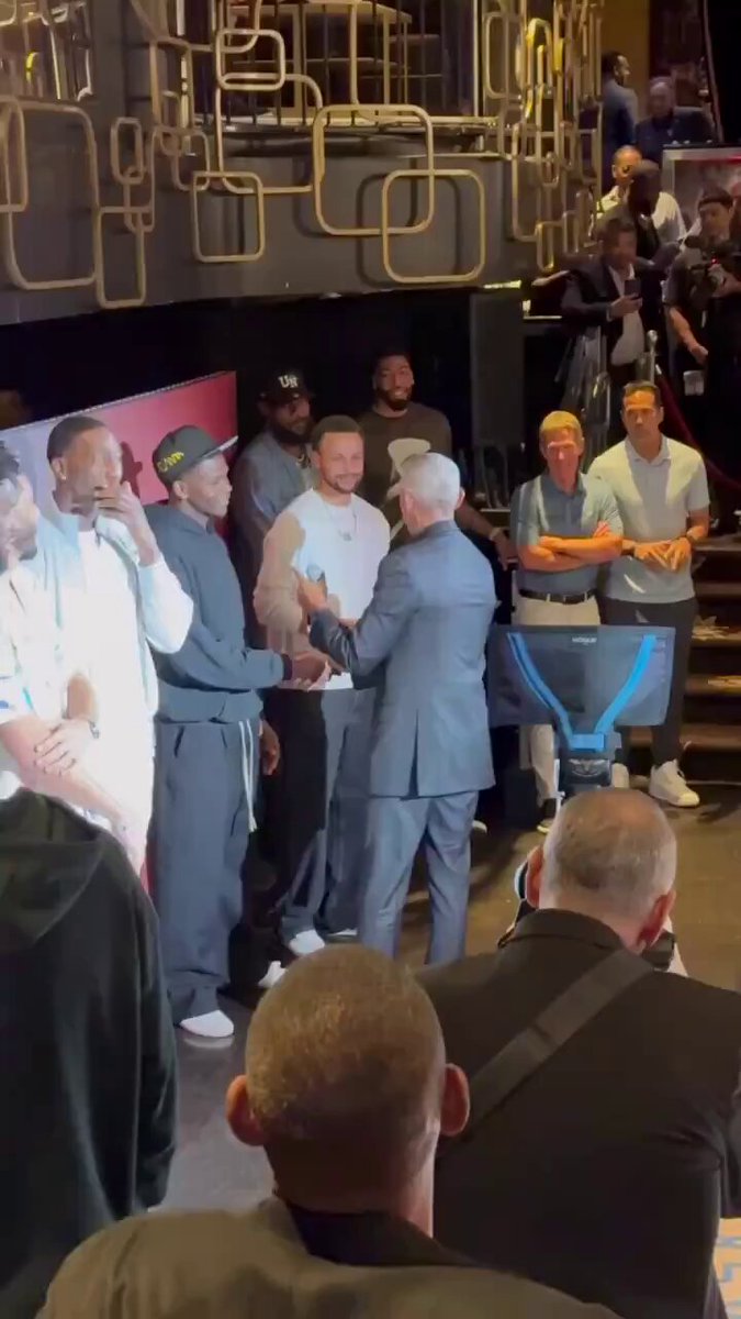 Barack Obama dapping up the players on Team USA