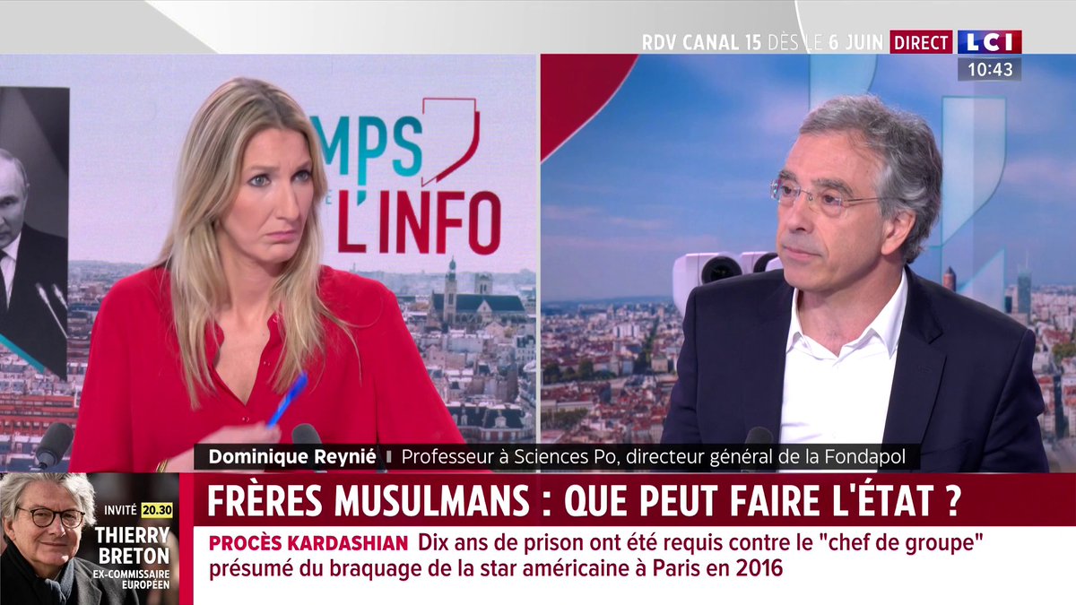 🗣️ Rapport sur les Frères musulmans : "Pour ma part, je considère qu'il est intellectuellement juste de voir dans cette interprétation de l'islam un troisième totalitarisme" a estimé, face à Amélie Carrouër, Dominique Reynié