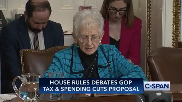 Rep. Virginia Foxx (R-NC) pauses the House Rules Cmte. for a moment of silence for Rep. Rep. Gerry Connolly (D-VA)