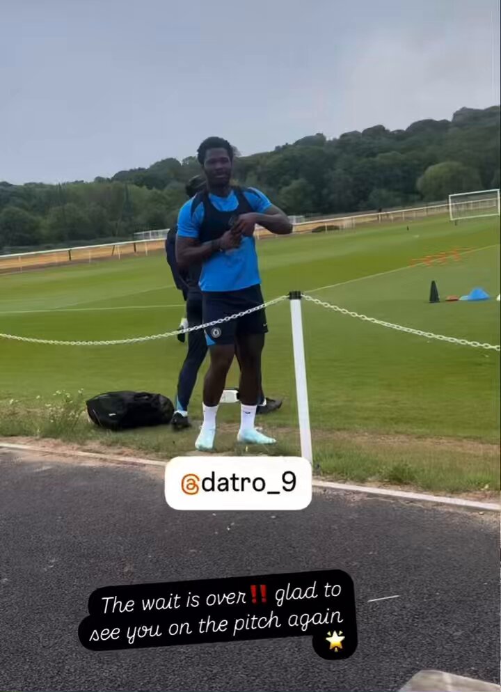 David Datro Fofana is back training on grass after a meniscus injury he picked up in December while on loan 💙
