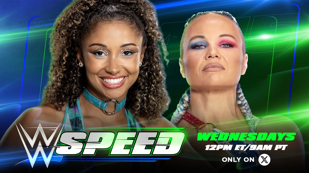 TODAY on #WWESpeed! Kelani Jordan takes on ivynile_wwe with a championship opportunity on the line. Who will earn a shot at Sol Ruca and the #WWESpeed Women’s Championship?! 💪