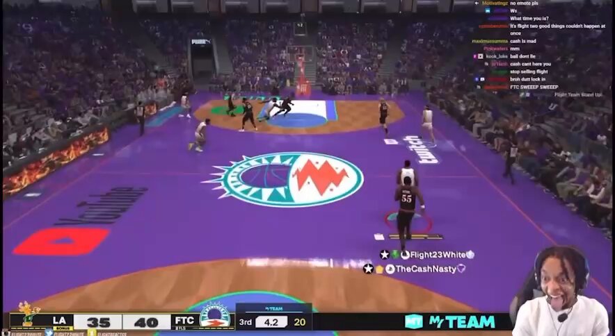 Flight literally kicked his door off the frame after Cash Nasty hit a half court shot during their 2K25 wager 😭😭