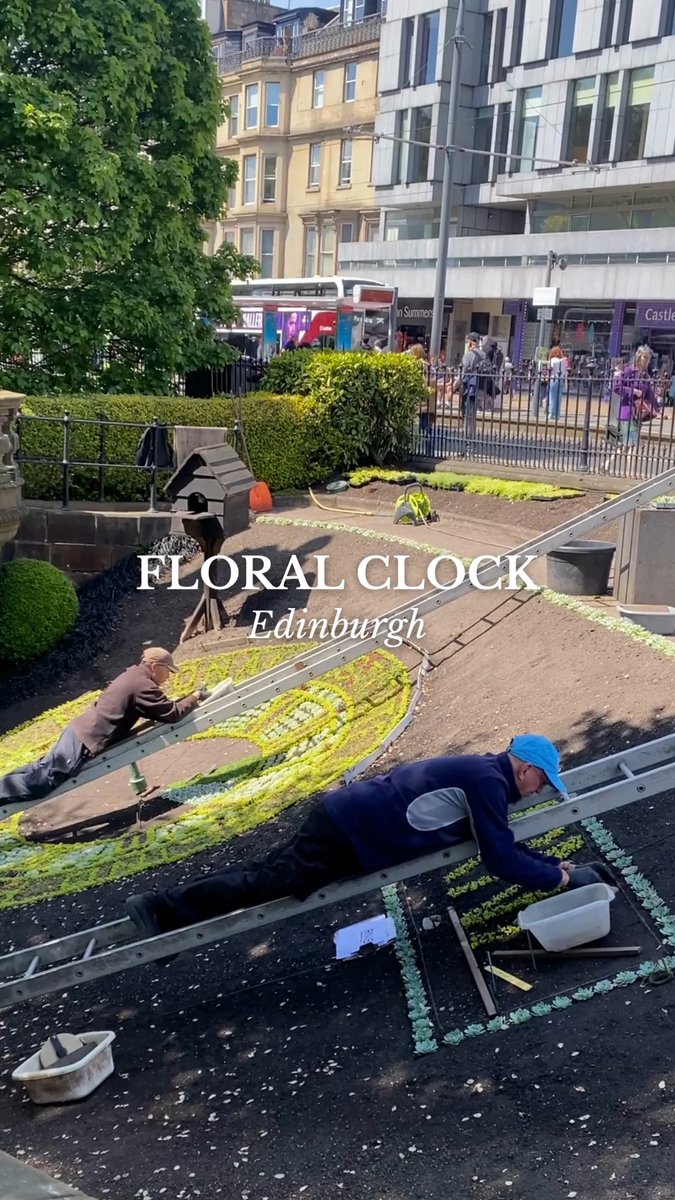 The Floral Clock in Princes Street Gardens is currently being planted. First seen in 1903, it is the oldest floral clock in the world and can be found next to the stairs leading into West Princes Street Gardens. The design changes annually and is made up of thousands of plants which are arranged to form intricate patterns. See the flowers in bloom from June to September. #ForeverEdinburgh #Edinburgh #edinphoto