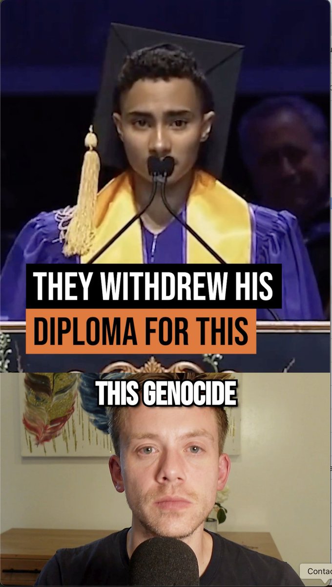 This American student spoke against Israel's genocide at his graduation. So the university took his diploma away. The world turned on its head.