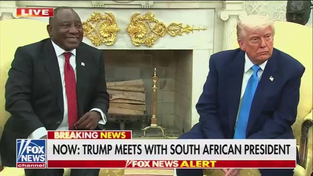 Q: Can you explain why it's important to accept white Afrikaner refugees when other refugees like Afghans, Venezuelans, Haitians have all had their protective status revoked? Trump: This is NBC news. They're fake news