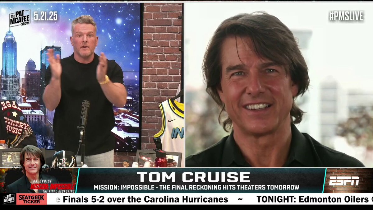 “Coffee and popcorn 😂😂 I’ve gotta try that Football” ~ Tom Cruise #PMSLive