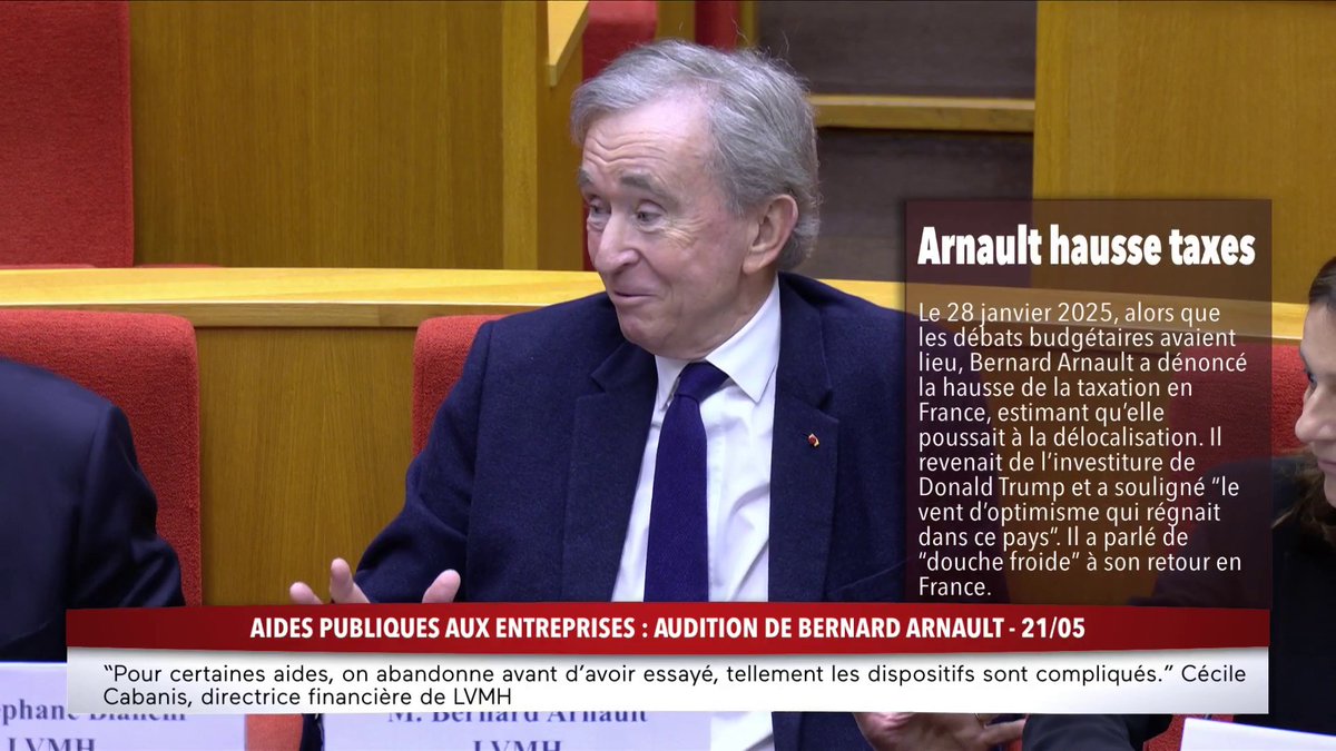 « @LeMondefr, il est plutôt LFI ! » déclare au Sénat Bernard Arnault, alors qu’il était interrogé sur les révélations OpenLux et Paradise Papers.