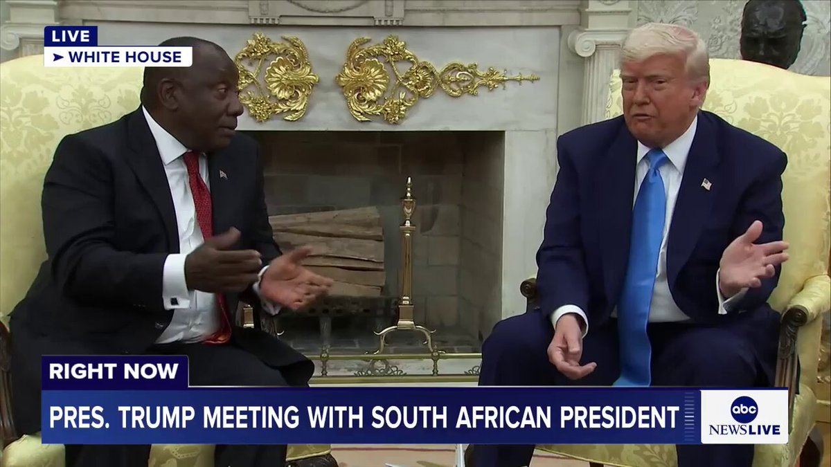 “We were taught by Nelson Mandela that whenever there are problems, people need to sit down around a table and talk about them," South African Pres. Ramaphosa responded to Pres. Trump's unfounded claims of "genocide" against white South African farmers.