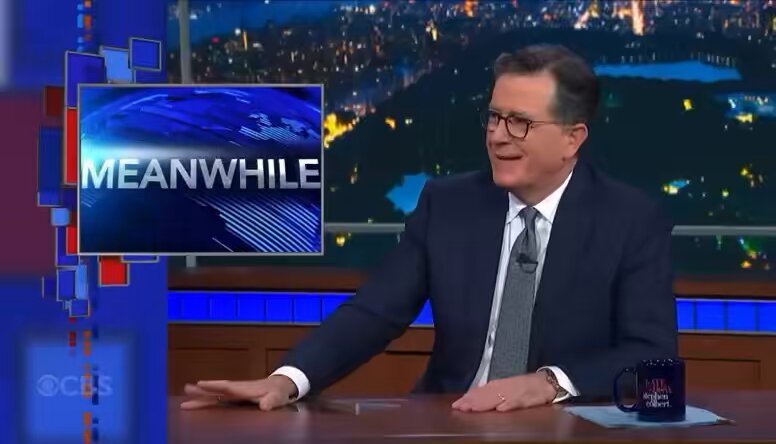 just got grilled by colbert..