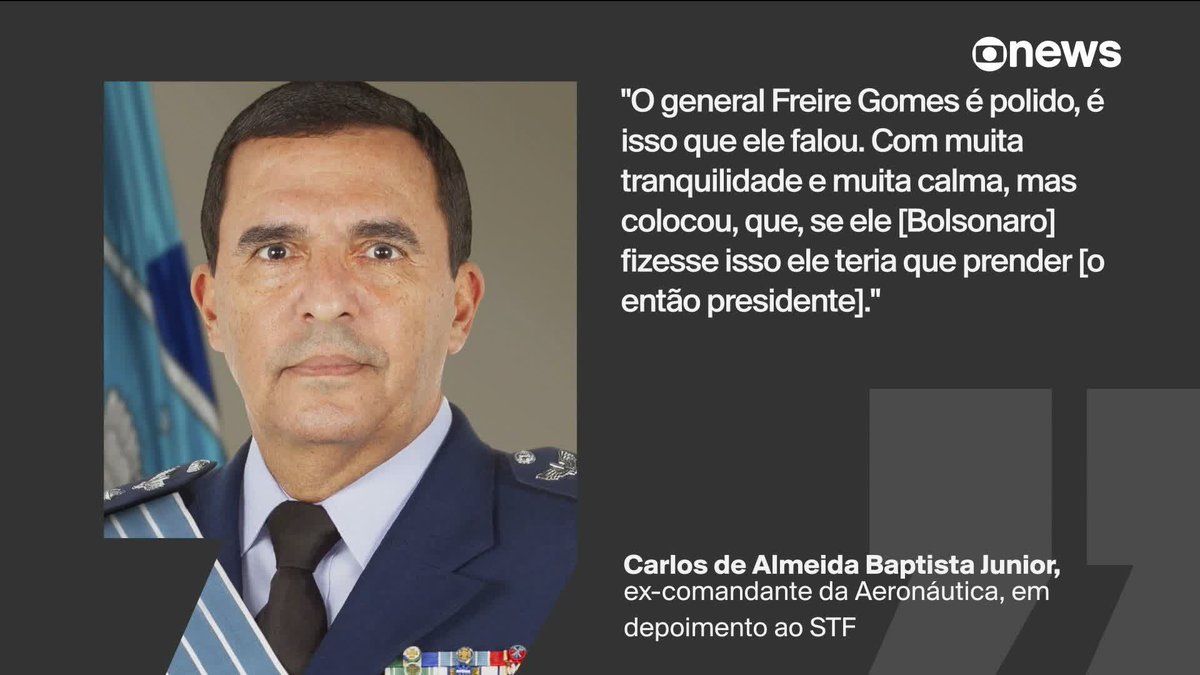 Baptista Jr confirma reunião de teor golpista com Bolsonaro. Segundo o ex-comandante da FAB, foram debatidos mecanismos como operação de GLO, ou implementação de um Estado de Defesa ou de Sítio. Confira destaques do depoimento. ➡ Assista ao #Estúdioi: #GloboNews