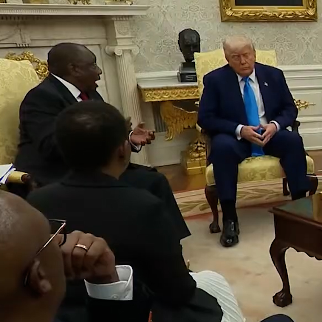 Donald Trump accuses the South African President of allowing white genocide in a fresh White House confrontation.