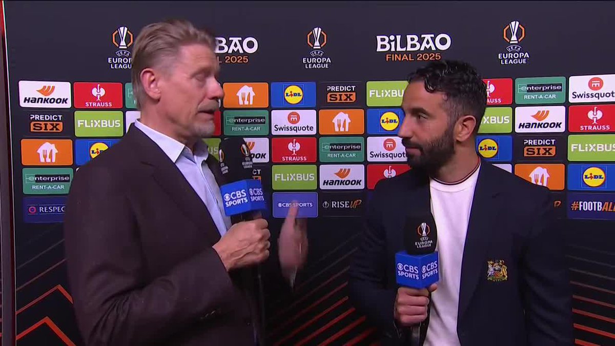 "This is my dream club, I waited for so long to change my club because I just want this club." Ruben Amorim tells Peter Schmeichel he is in for the long term ahead of the Europa League final 👇