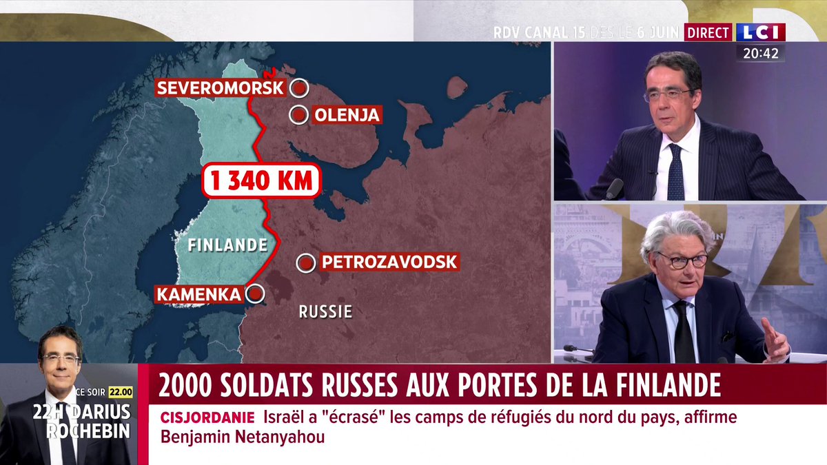 🗣️ "À un moment, on parlait de la notion de frontières, Vladimir Poutine dit à Jacques Chirac : "Tu sais la Russie c'est un continent, c'est 9 fuseaux horaires, mais c'est aussi un océan. Alors les océans sur la berge, ça va ça vient" raconte Thierry Breton ▶️ Darius Rochebin