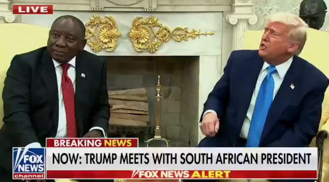 Trump showed a video of South African leaders advocating for violence against White people and land theft during a meeting with South Africa’s President. What does the expression on the South African president's face tell you?
