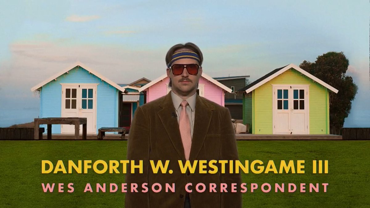 Wes Anderson correspondant Danforth W. Westingame III (brooks allison) joins the show to break down the Cannes reception for The Phoenician Scheme. #FallonTonight