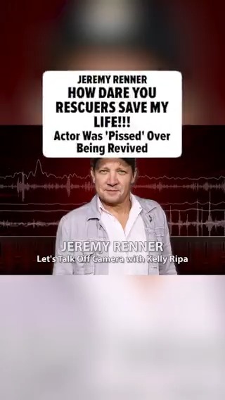 #JeremyRenner made an unusual admission -- after his near-death experience, he was "pissed" for a time about being revived 😱 Read more about WHY ➡️ 🎥: Let's Talk Off Camera with Kelly Ripa