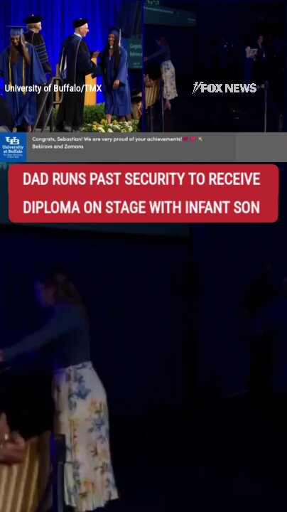 Cue the waterworks! This proud dad wasn’t walking across the graduation stage without his son — and not even security could stop him.