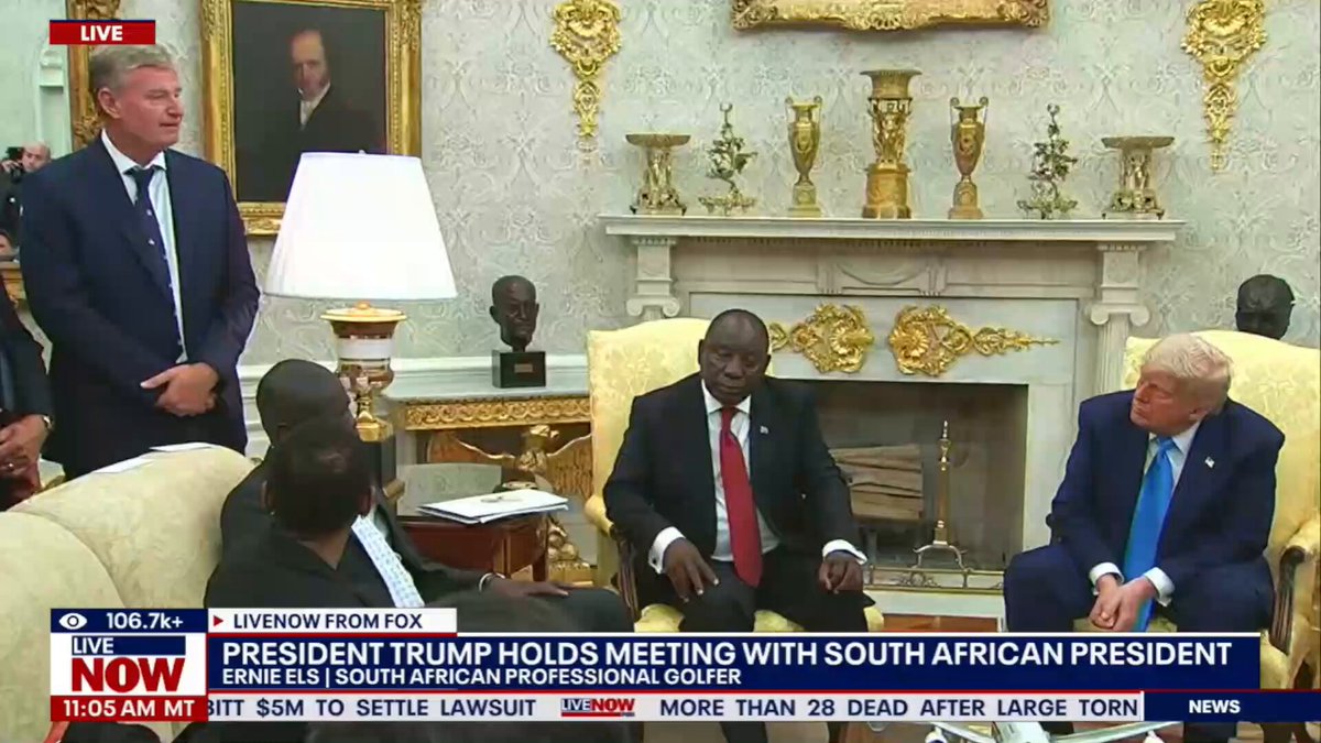 Ernie Els: "We won the Rugby." Cyril Ramaphosa: "Four times!" Cyril knows. 😎