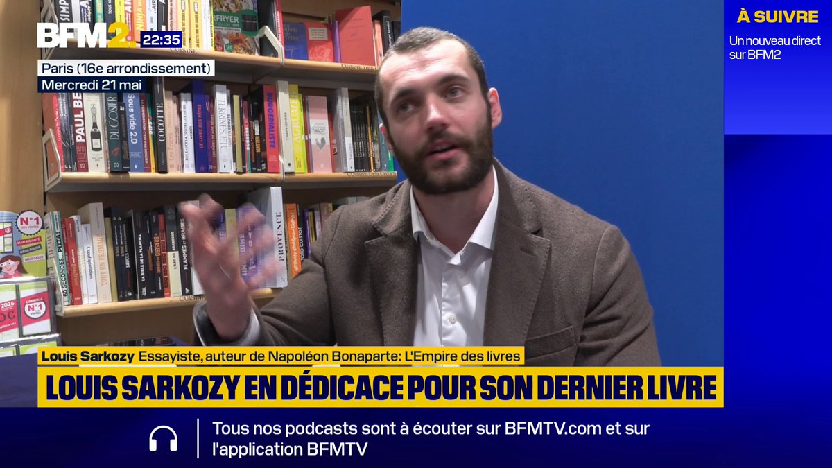 Louis Sarkozy en séance de dédicaces dans le 16e arrondissement de Paris pour la sortie de son nouveau livre #BFM2