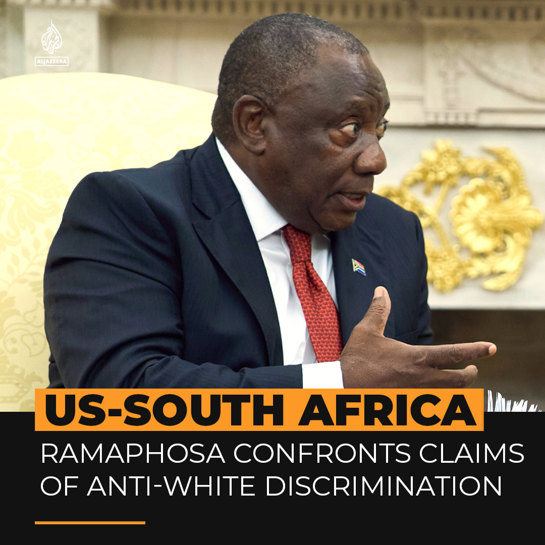 Donald Trump began an Oval Office meeting with South African President Cyril Ramaphosa by unexpectedly showing a video that made false claims of anti-white discrimination in South Africa.