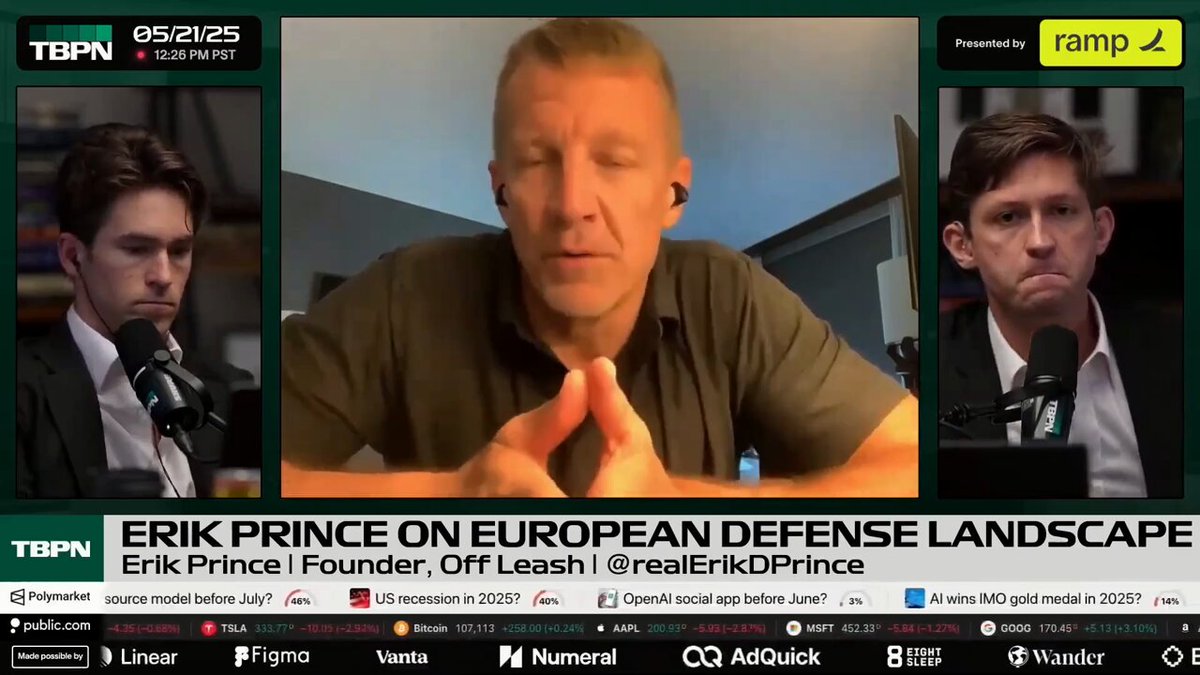 "The most capable military in Europe right now is the Ukrainian military." - ErikDPrince "Their drone tech, electronic warfare, and close air support are leaps and bounds ahead." "Europe needs to get serious about its defense."