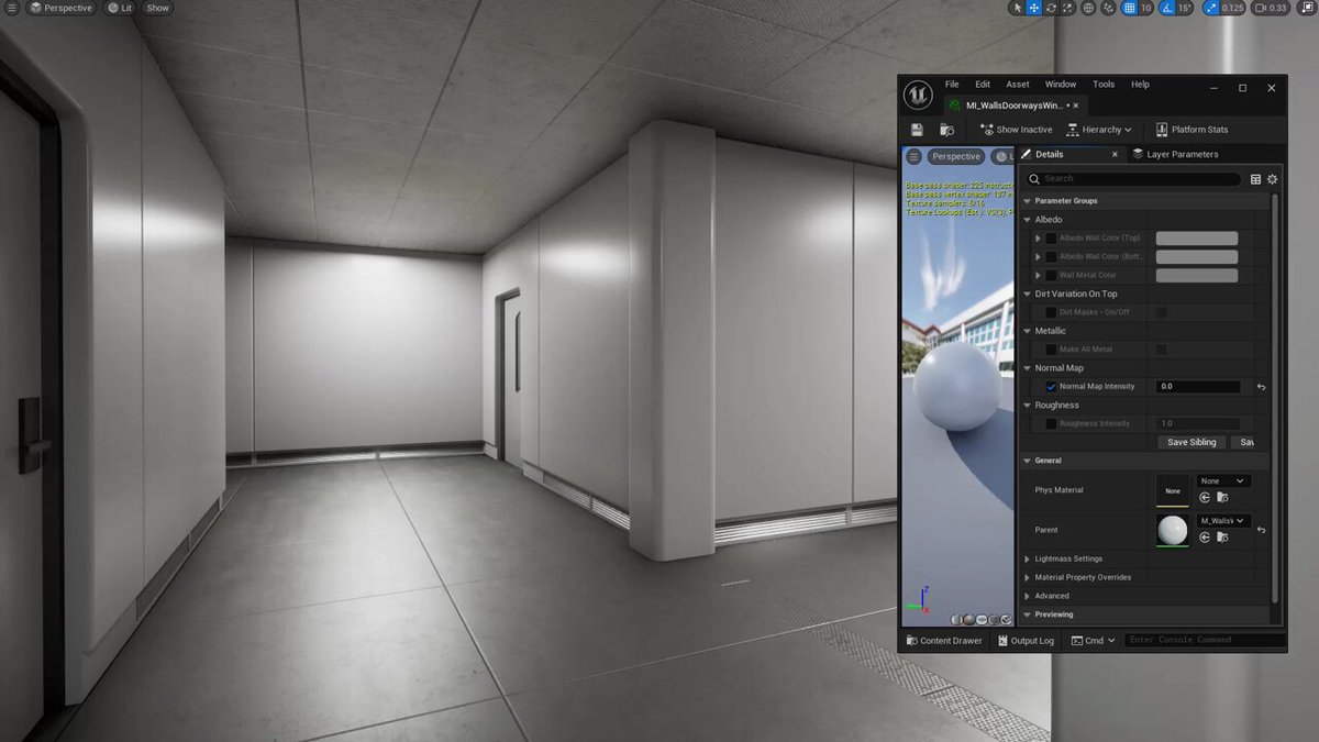 Here is a quick breakdown for adding and changing Normal Map intensity effect for adding damage look to walls or any surfaces in UE5.