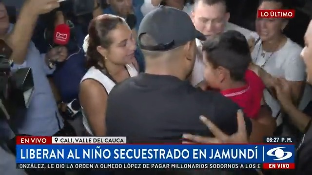 Así fue el reencuentro entre Lyan, el niño que había sido secuestrado en Jamundí, y su familia. Emocionantes imágenes. Más en
